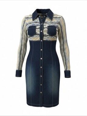RARE Coogi Denim Sweater Bodycon Dress